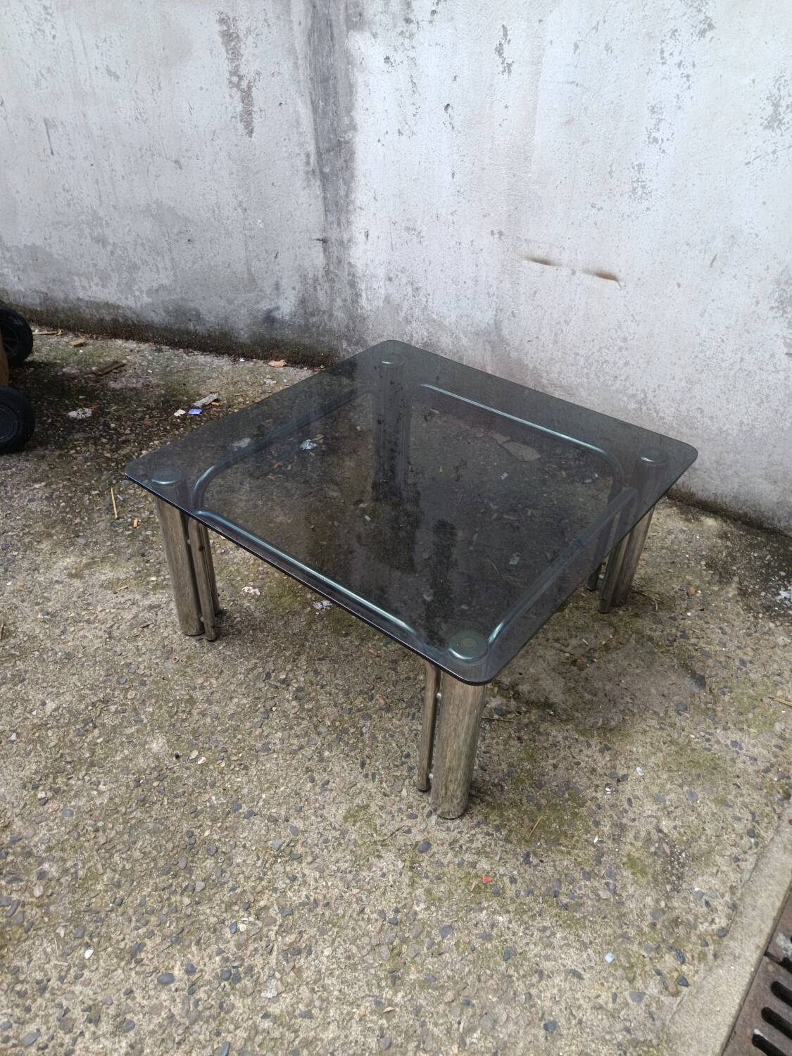 Vintage chrome coffee table