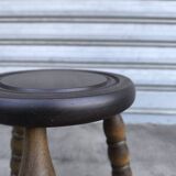 Turned wooden tripod stool