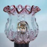 Vintage table lamp in Swedish coloured glass, glass table lamp.