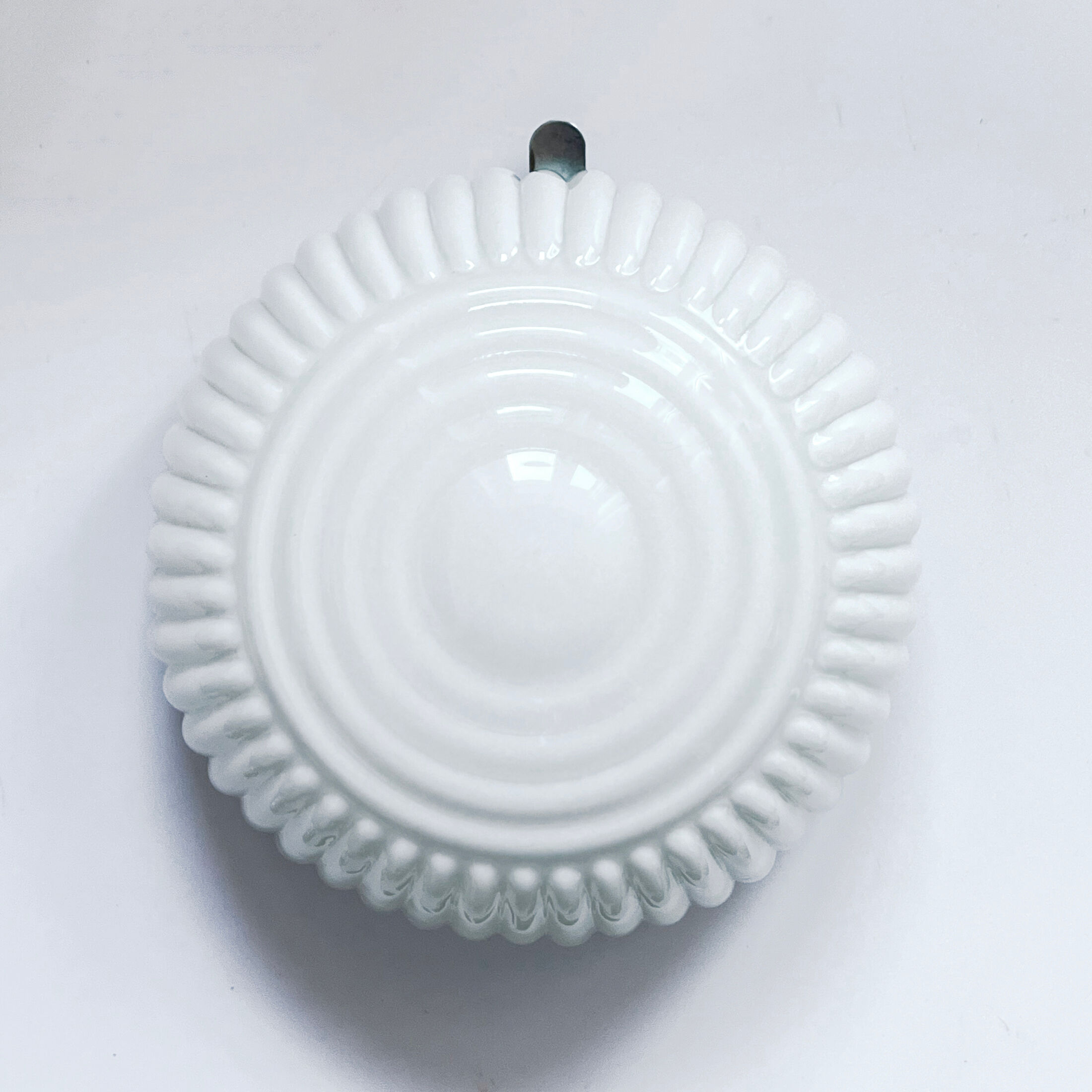 White glass plafond Polam Wikasy, Poland 1970s.