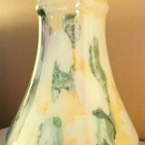 Large vase, blown glass with colored inclusions, Murano design from the 80s