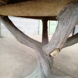 Table de jardin en ciment façon bois