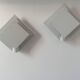 Pair of vintage wall lights, white lacquered metal, Netherlands 1970s