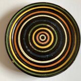 XXL empty target pocket dish in glazed earthenware from Marnaz 1950