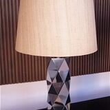 Set of 2 Brutalist Sculptural Chromed Metal Table Lamps, Italy 1960s