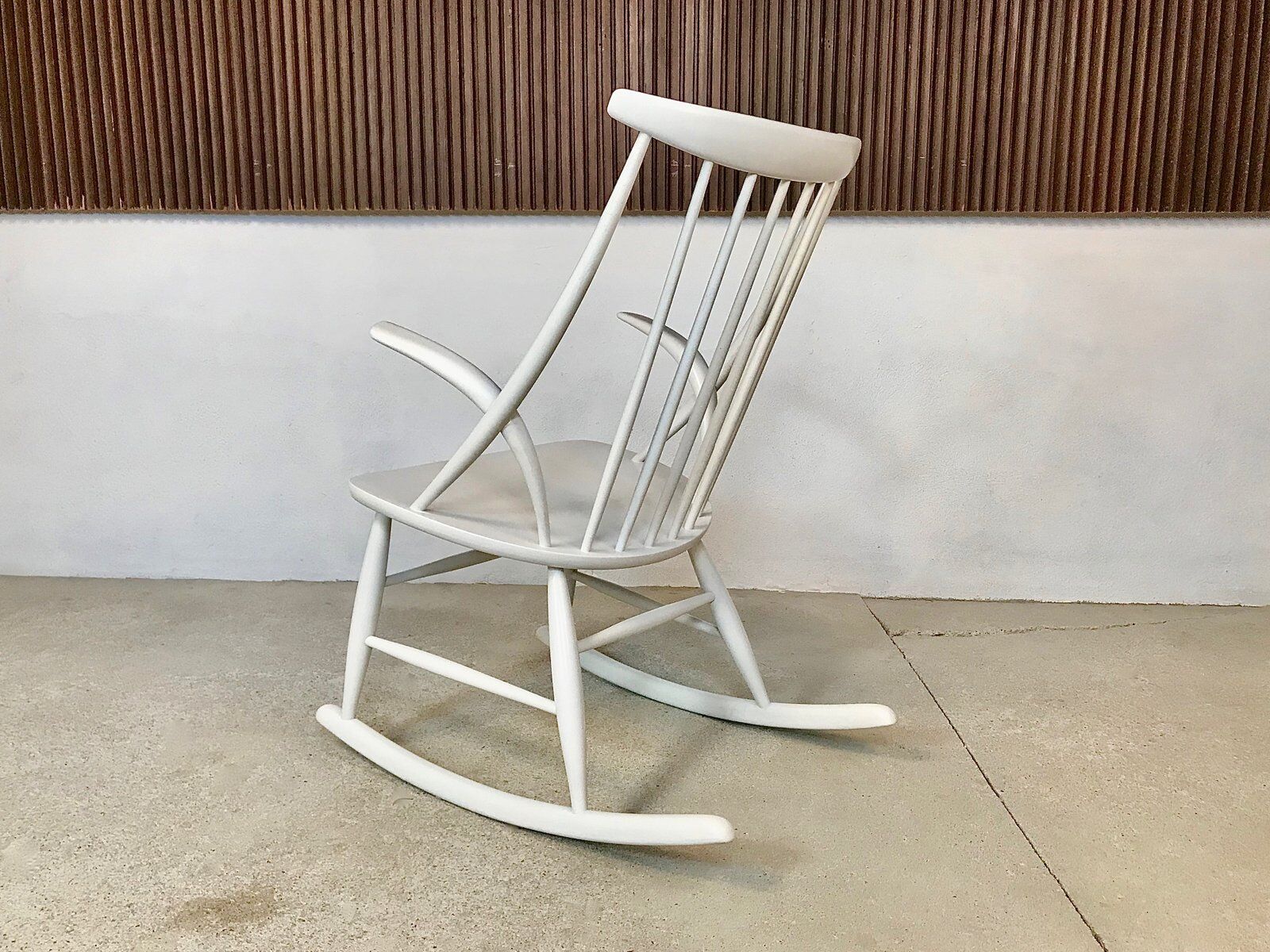 Wooden Rocking chair by Illum Wikkelsø for Niels Eilersen, Denmark 1950s