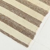 Brown & Beige Striped Turkish Runner Rug, 78x330Cm