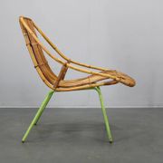 Rare pair of Alan Fuchs for ULUV rattan lounge chairs, Czechoslovakia, 1960s