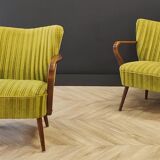 Two mid century cocktail chairs, vintage