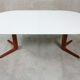 Round danish teak & white dining table, 1960s