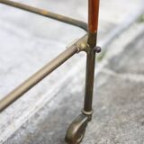 Rolling trolley in wood and brass, rolling bar, servant, trolley, 1950 Cesare Lacca for arredoluce