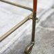Wood and brass rolling dessert trolley, bar cart, server, trolley, 1950 Cesare Lacca for Arredoluce.
