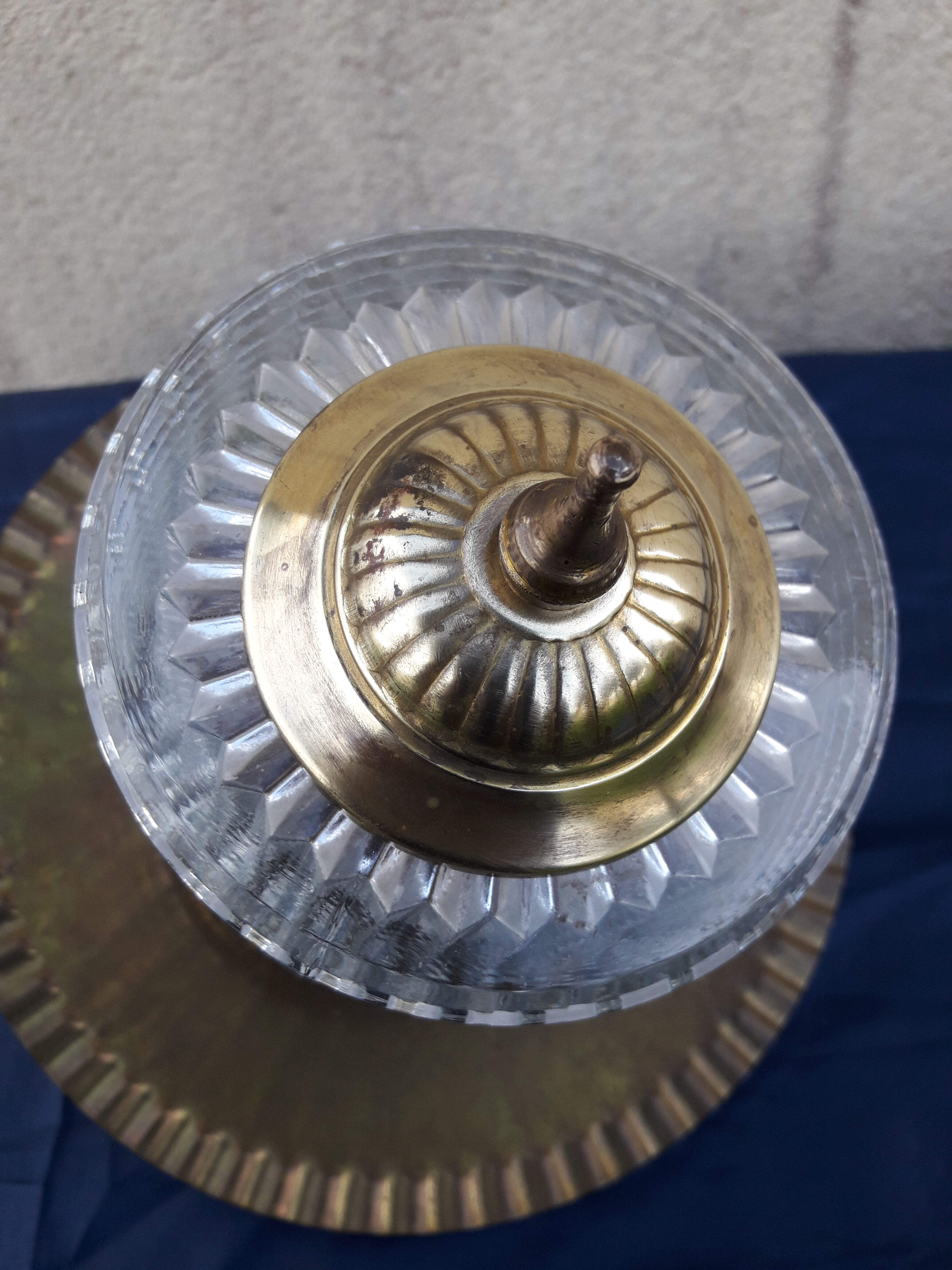 Ancient gold metal and brass lantern