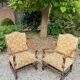 Pair of louis xiv period walnut armchairs, 17th century