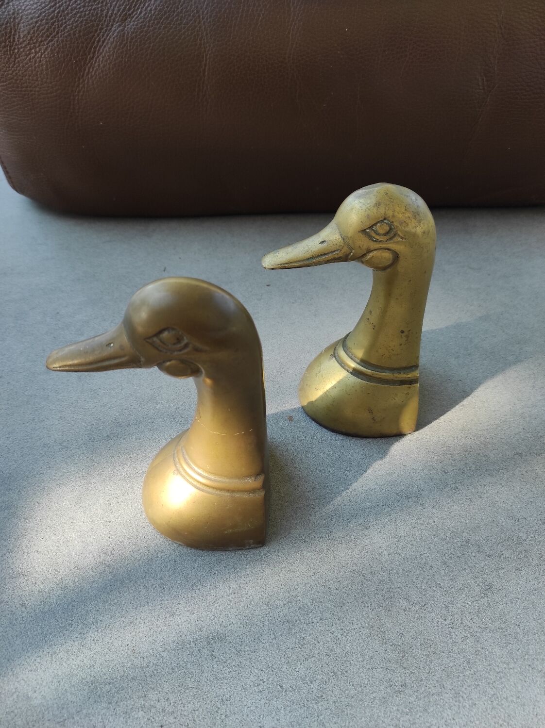 Paire de canards en laiton serre-livres