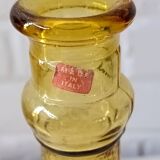 Large fruit motif genie CARAFE, vintage yellow