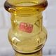 Large fruit motif genie CARAFE, vintage yellow
