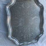 Large chiseled metal top vintage floral pattern