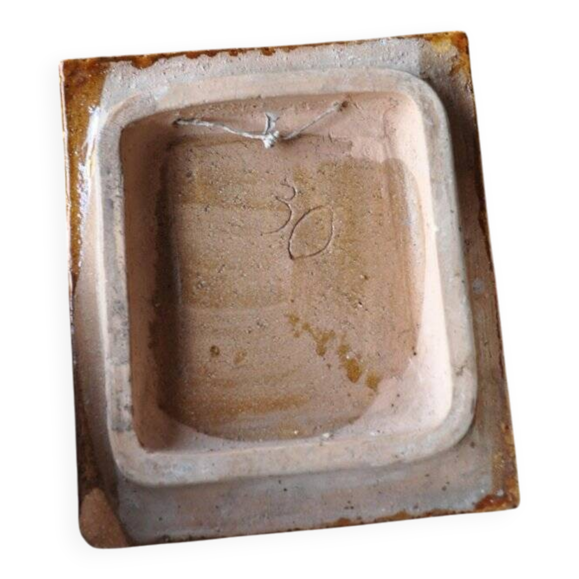 Vintage green ceramic stove tile, 1960s, Czech Republic, wall decoration.