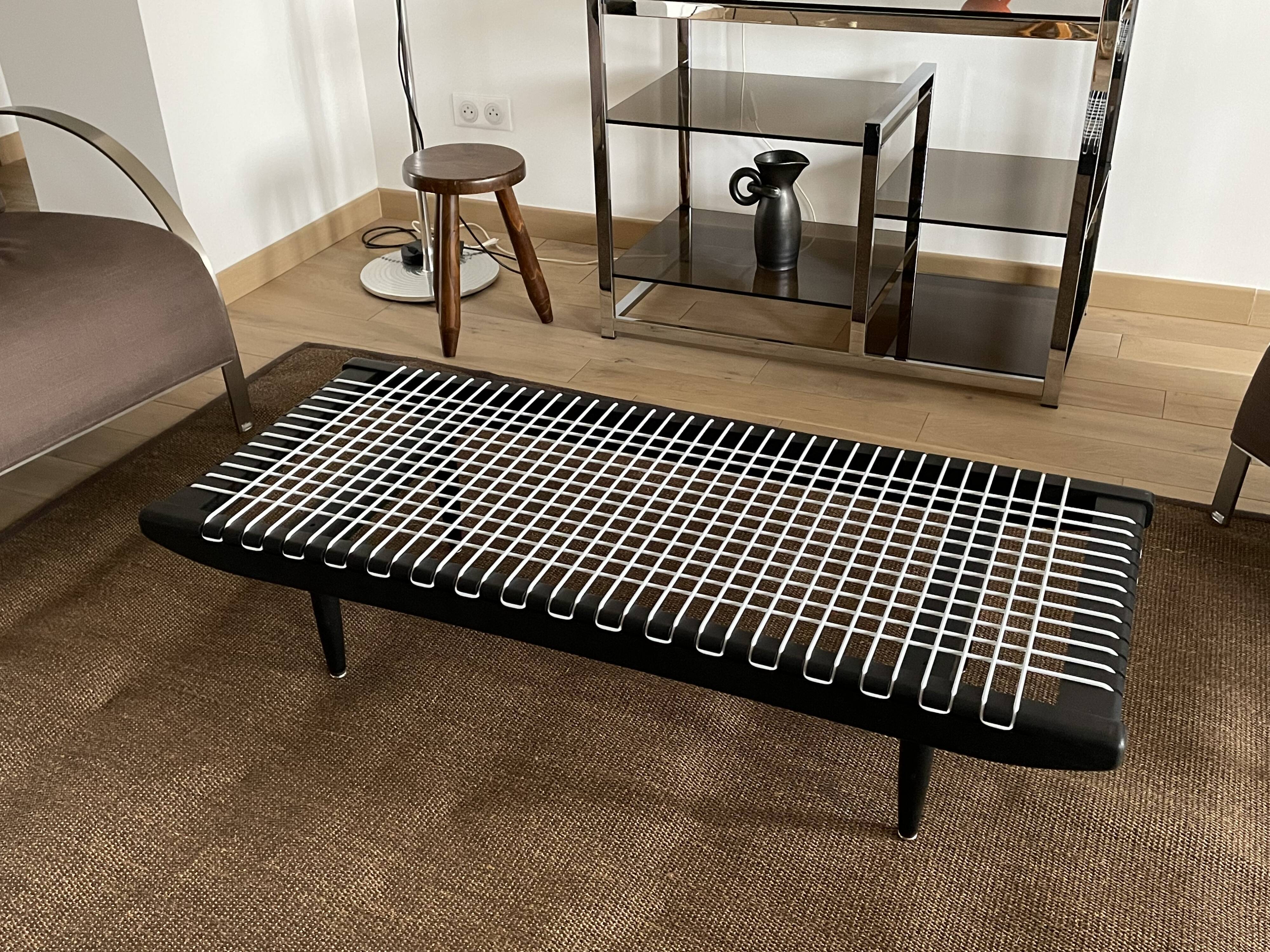 Black lacquered coffee table by Georges Tigien,1960s