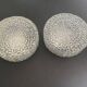 Pair of RZB ceiling lights, moulded glass, 1960. Germany.