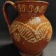 Varnished terracotta jug from Portugal, early 20th century.