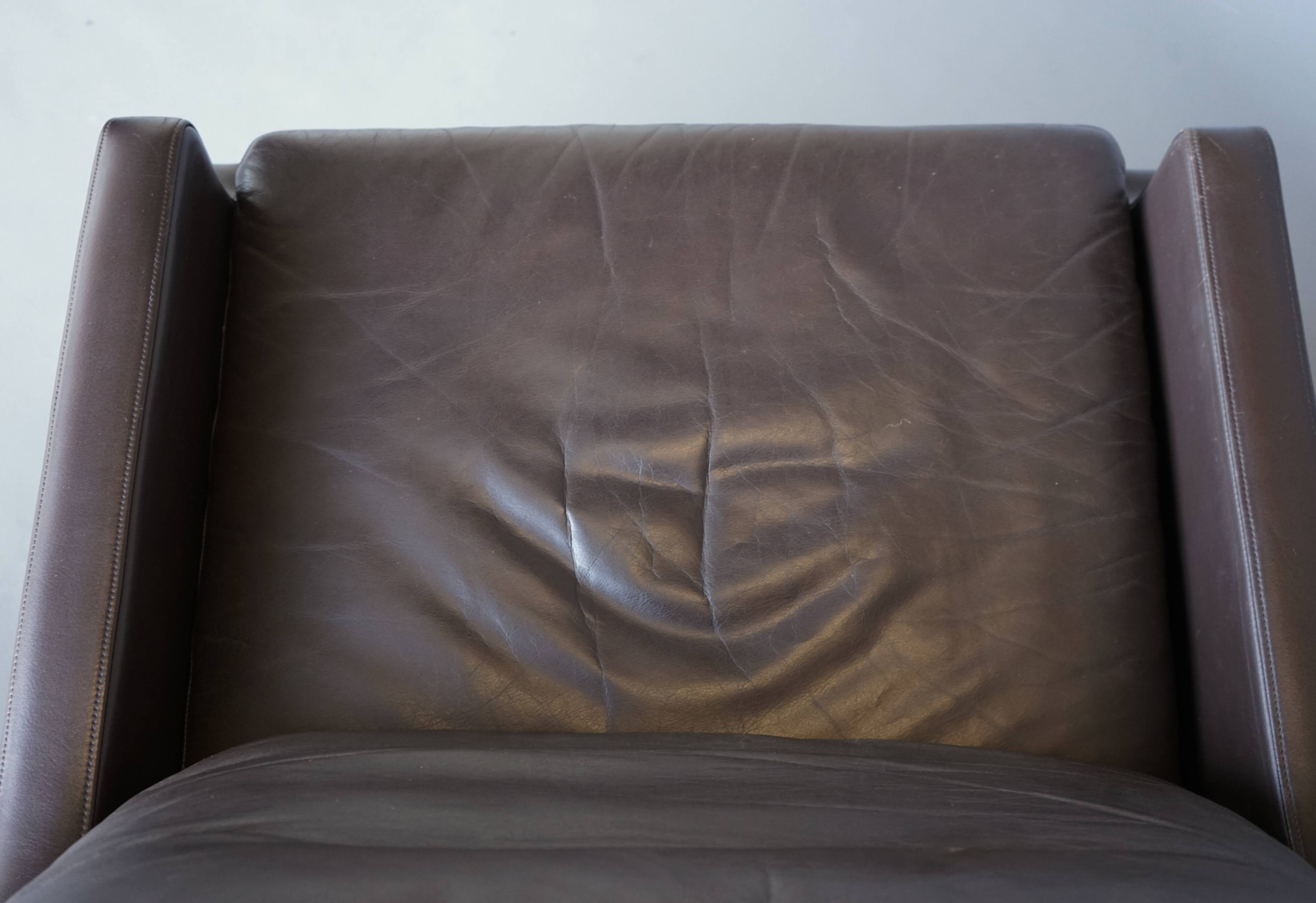 x2 Danish Armchairs in Leather by Georg Thams, Denmark 1960s