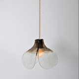 Aluminium and Murano glass tulip ceiling lamp