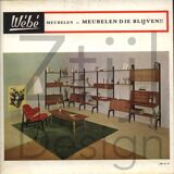 Meuble mural avec secrétaire par Louis van Teeffelen pour Wébé, années 60.