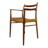 1950s Danish GS700 teak & papercord dining armchair by Arne Wahl Iversen for Glyngøre Stolefabrik