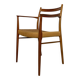 1950s Danish GS700 teak & papercord dining armchair by Arne Wahl Iversen for Glyngøre Stolefabrik