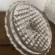 Bonbonniere, diamond-cut crystal pot with vintage lid
