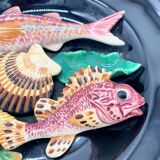 Barbotine plate with marine pattern, 1970