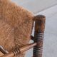 Mid-century rush oak french armchair