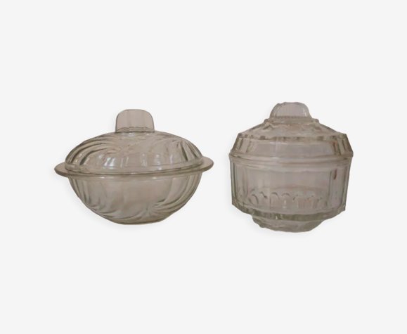 Lot de 2 boites en verre