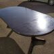 Round extendable wooden table - year 1960 - 110cm to 210cm