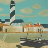 Yves Ganne: The Lighthouse Boat, original signed lithograph