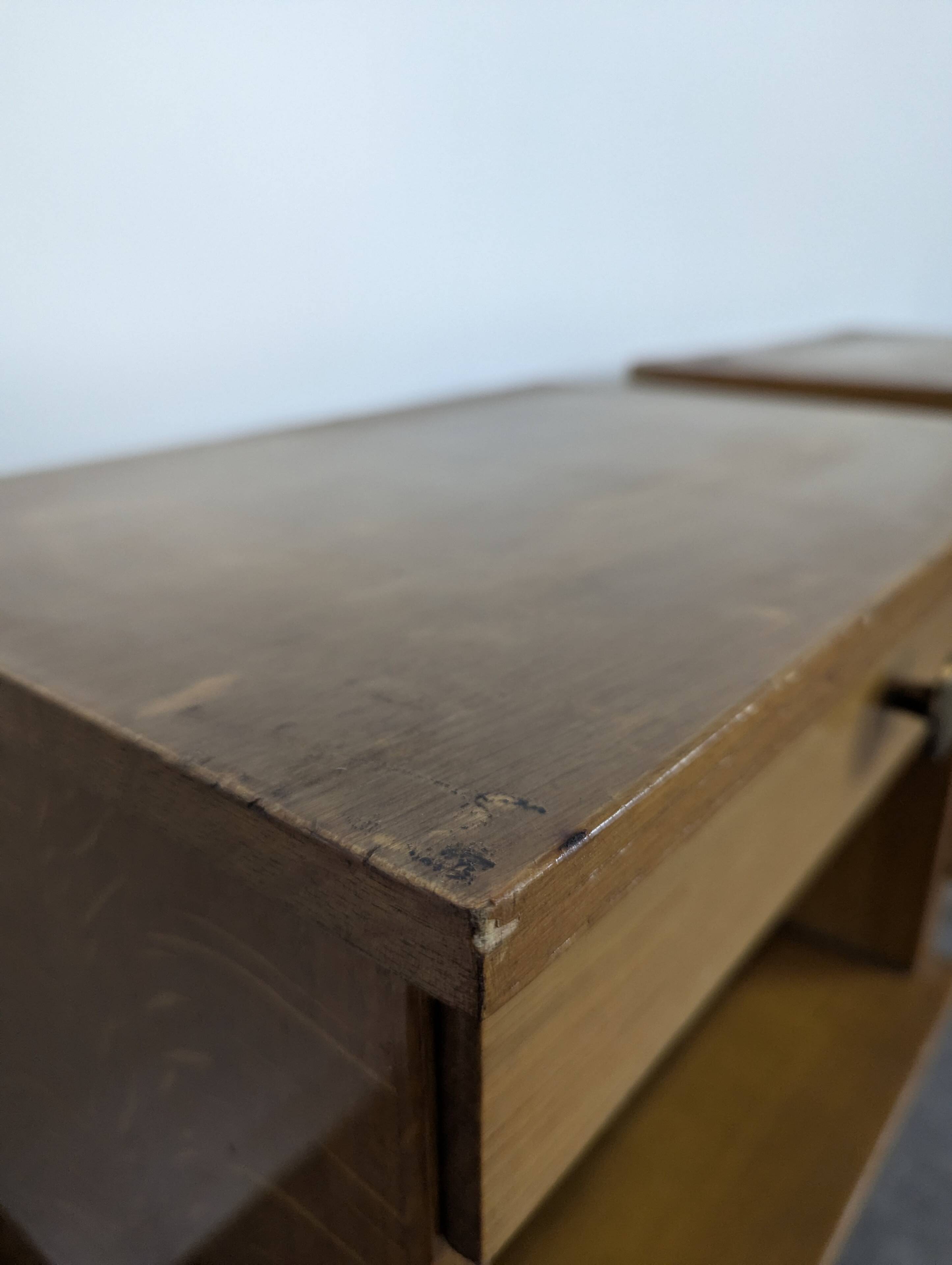 Pair of bedside tables from the 1940s Reconstruction period.