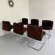 6 old tubular and velvet chairs Italian design from the 70s