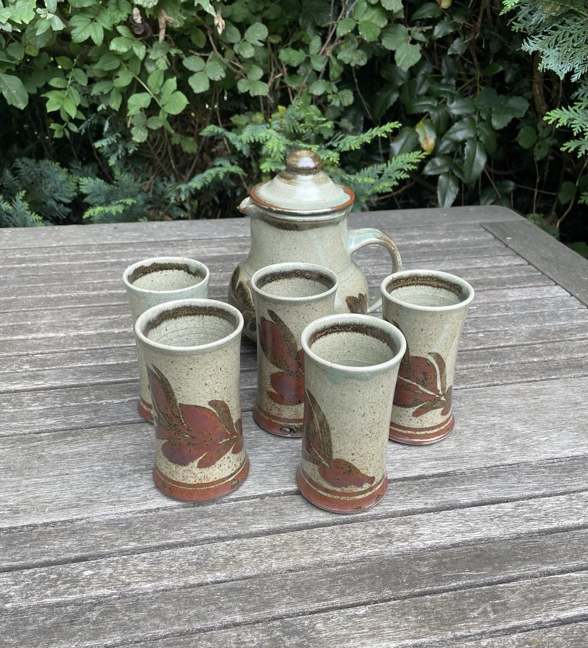 Service à café/tisane/orangeade en grès de la poterie Blanot