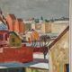 Swedish Oil on Panel“Landscape” by Bertil Lundqvist , Vintage & Framed