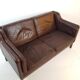 Vintage brown Danish leather sofa Mogens Hansen