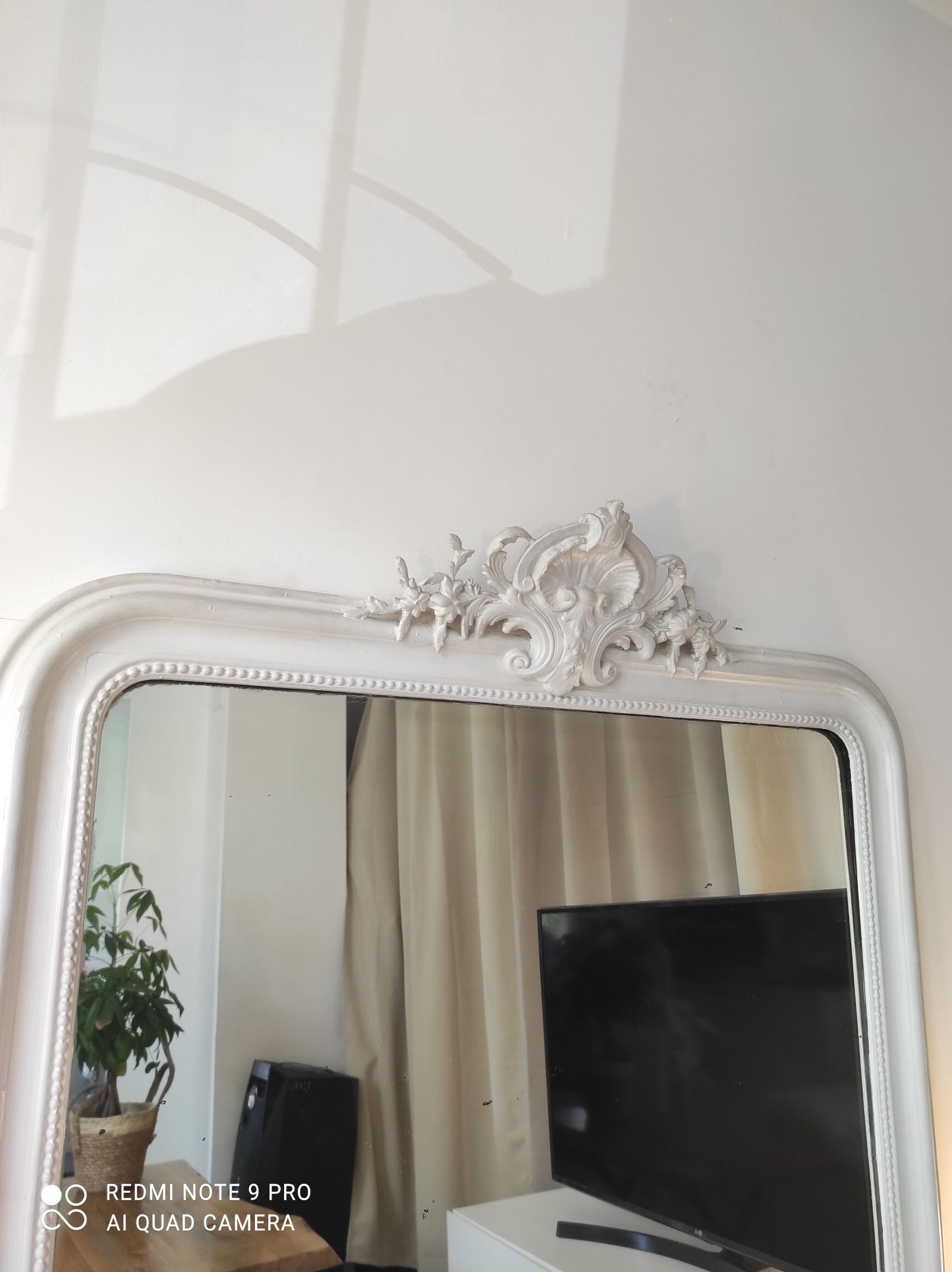 Antique pediment mirror 161/110 cm