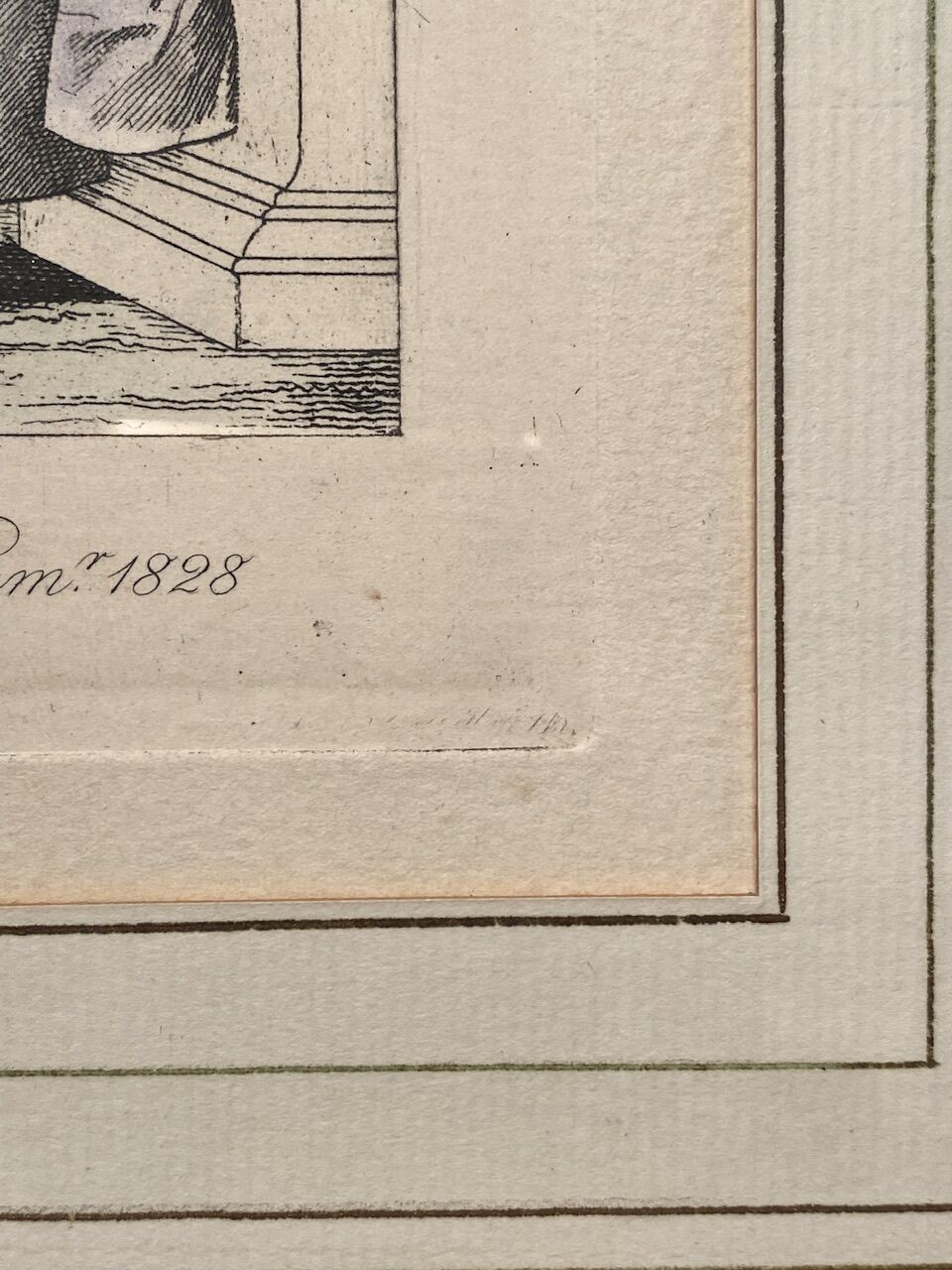 Gravure de mode, les Parisiennes , datée 1828