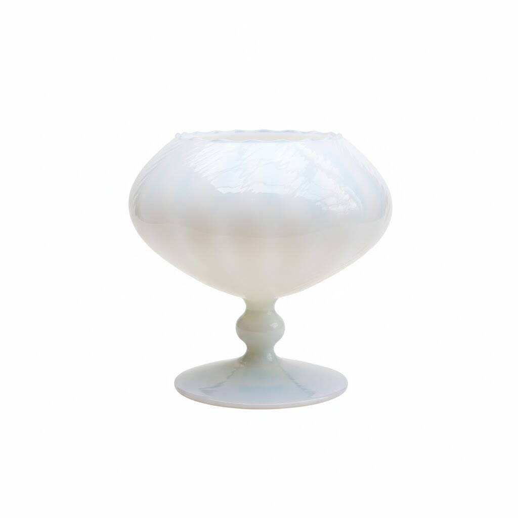 Handmade opaline white bowl vase