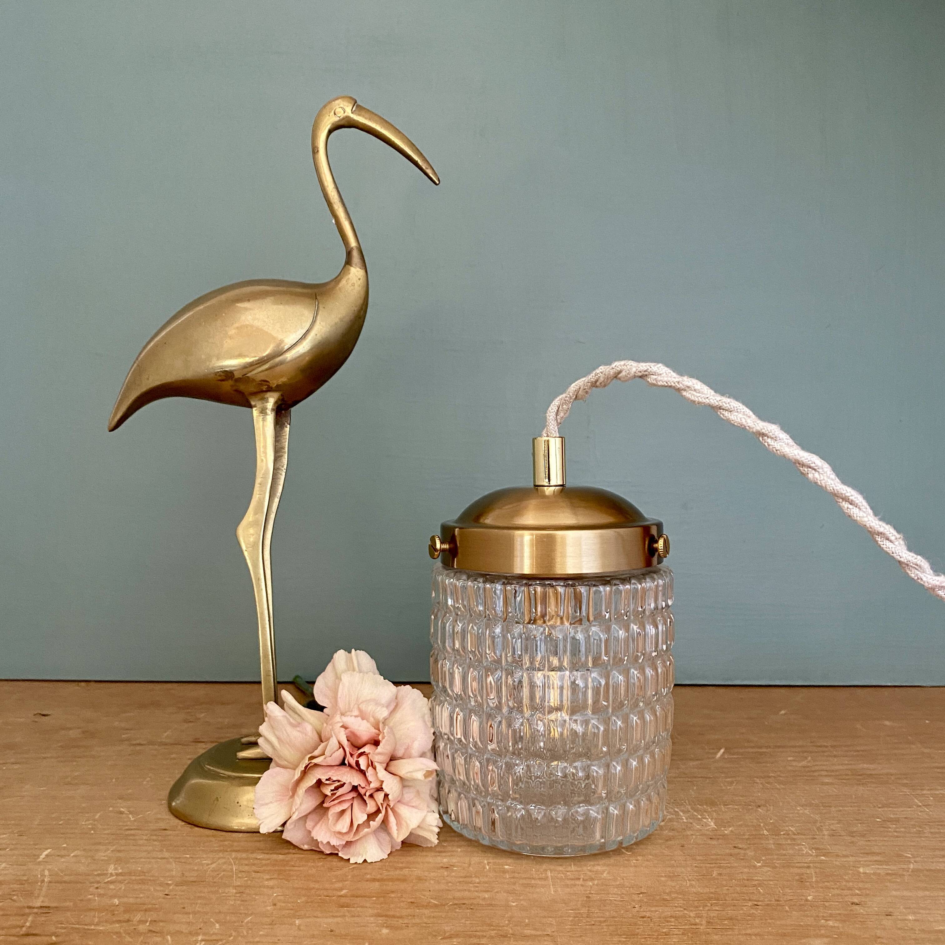 Vintage glass globe portable lamp or table lamp