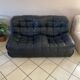Kashima 2-seater sofa in black leather Michel Ducaroy, 1970