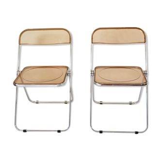 Paire de chaises pliantes Plia Anonima Castelli 70s