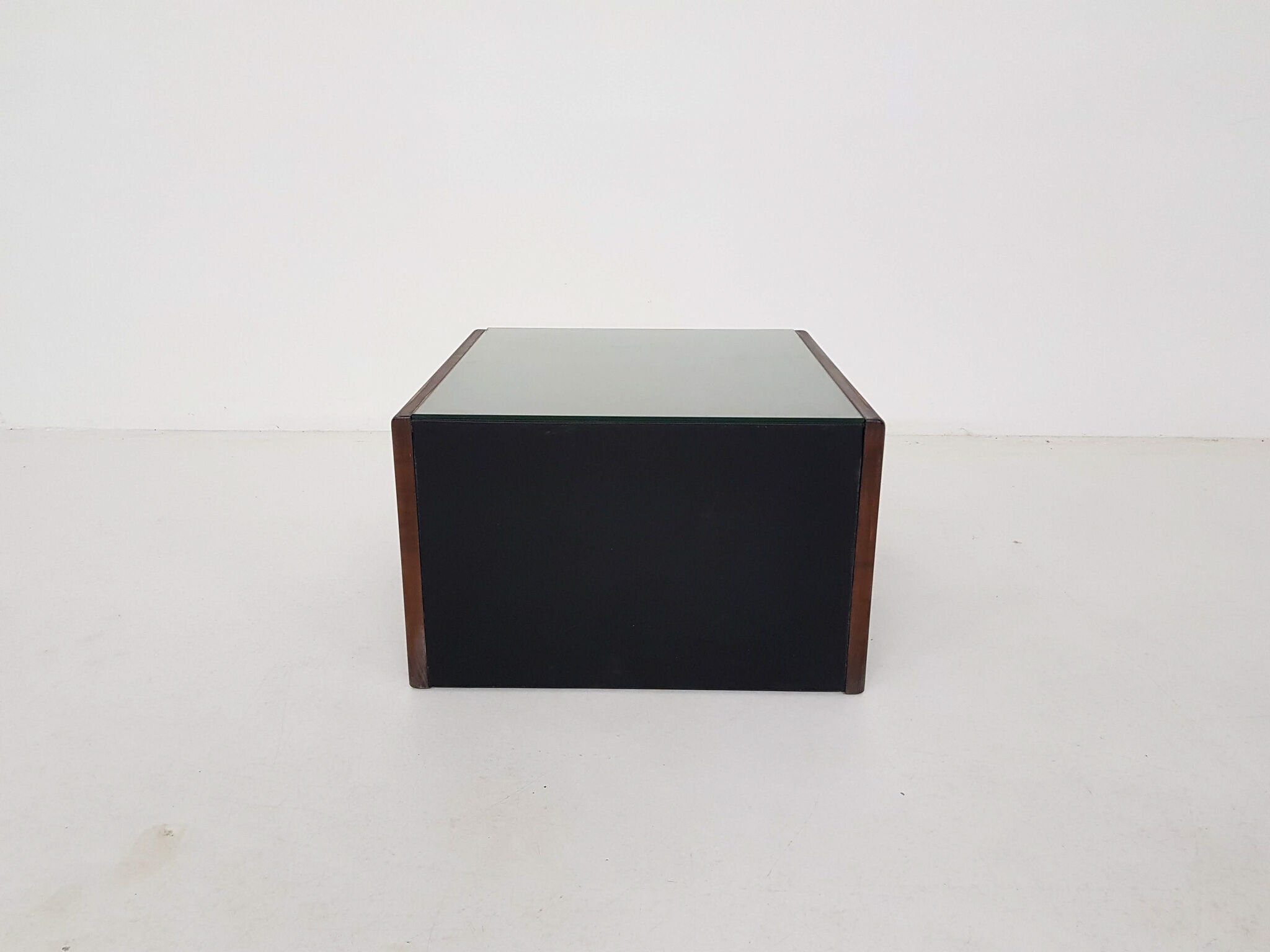 Wood , leather and glass coffee table by Walter Knoll , Germany 1970’s