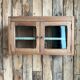 Small antique wall display cabinet in walnut.